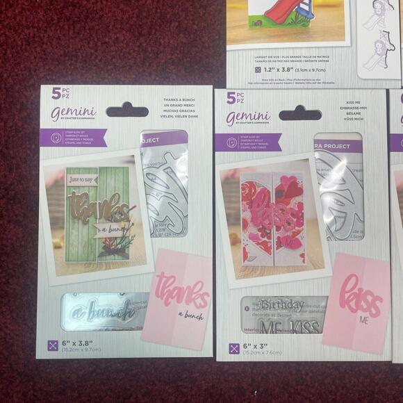 Lot 9 Crafters Companion Gemini Papercraft Dies Stamps Love Birthday Kids Thanks - Picture 4 of 5